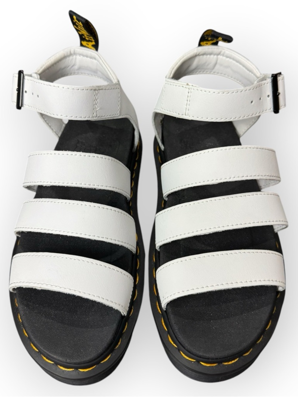 Dr. Martens White Multi-Strap Platform Sandals
